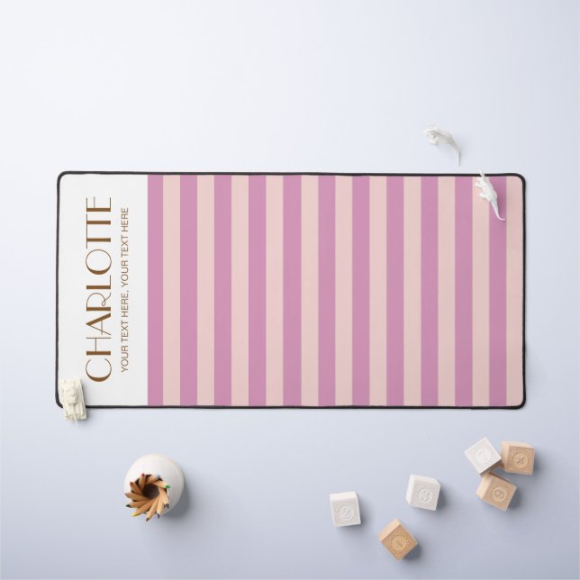 Colourful Stylish Bright Colour Minimalist Stripes Desk Mat (Kids Table)