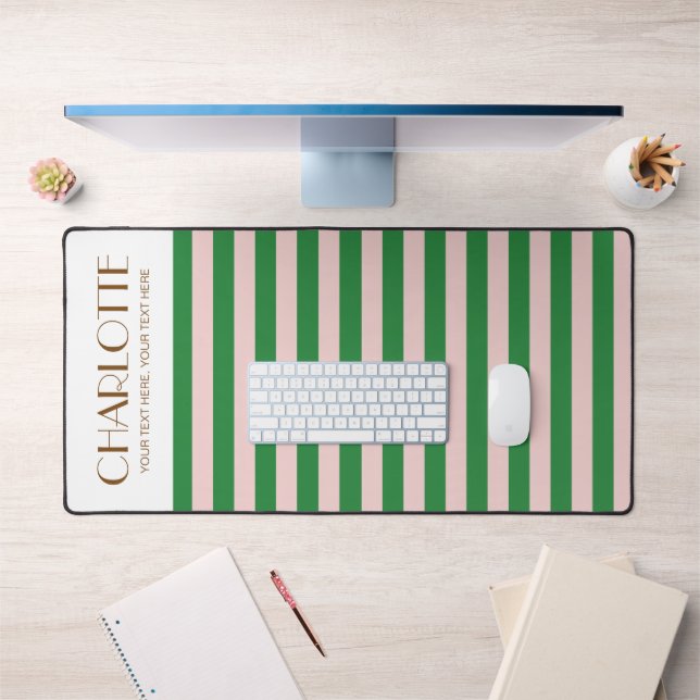 Colourful Stylish Bright Colour Minimalist Stripes Desk Mat (Office 1)