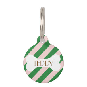 Colourful Stylish Bright Colour Minimalist Stripes Pet Tag