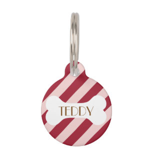 Colourful Stylish Bright Colour Minimalist Stripes Pet Tag