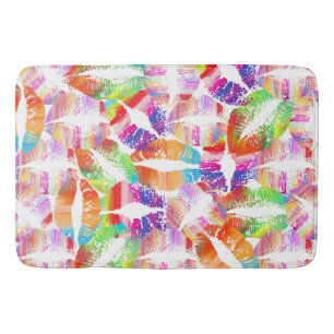 Colourful Stylish Lips Kiss #2 Bath Mat