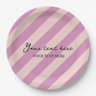 Colourful Stylish Minimalist Purple Stripes Party  Paper Plate