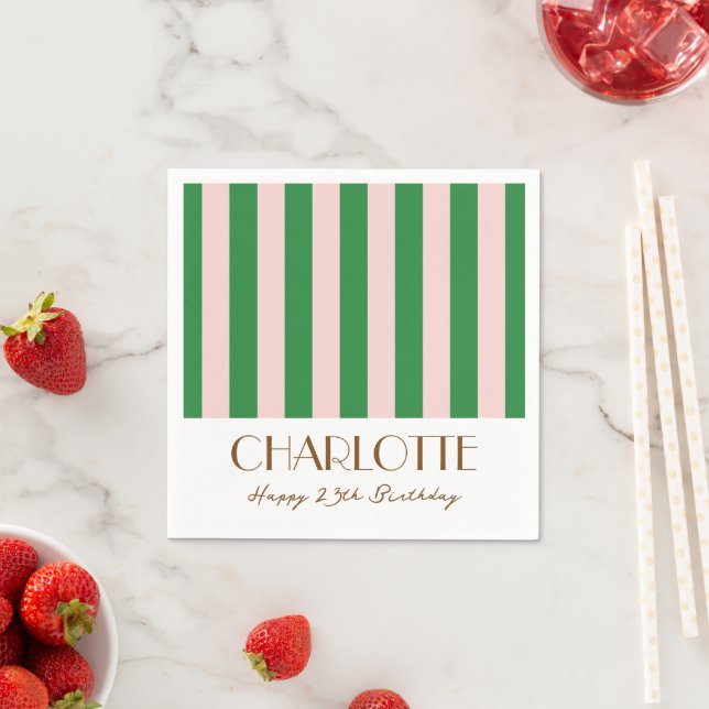 Colourful Stylish Minimalist Stripes Party Napkin (Insitu)