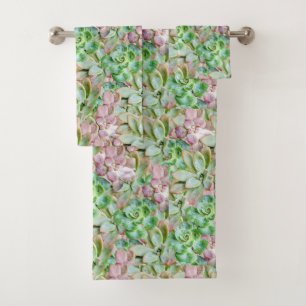 Colourful Succulent      Bath Towel Set