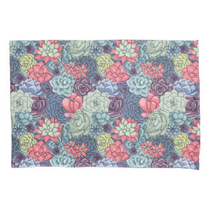 Colourful Succulent Pattern Pillowcase