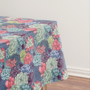 Colourful Succulent Pattern Tablecloth
