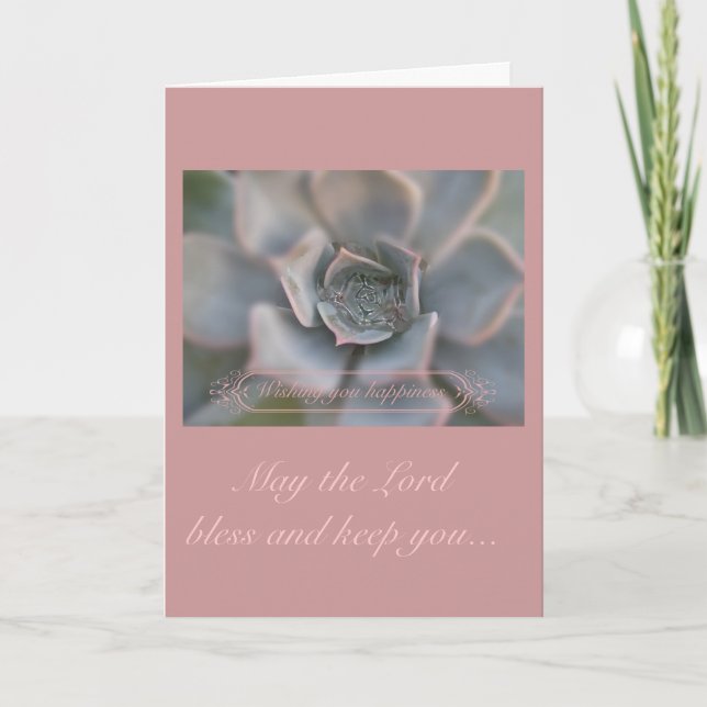 Colourful Succulent Wishing You Happiness Items Card (Front)