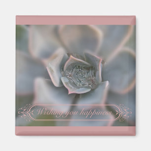 Colourful Succulent Wishing You Happiness Items Magnet