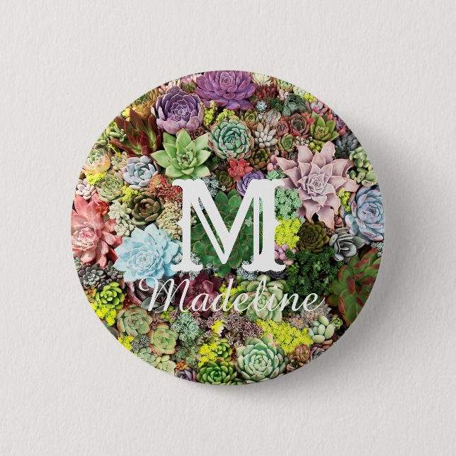 Colourful Succulents 6 Cm Round Badge (Front)