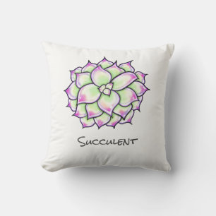 Colourful Succulents, cacti desert floral Blooms Cushion