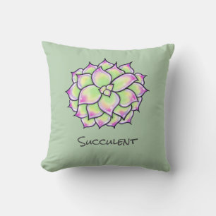 Colourful Succulents, cacti desert floral Blooms Cushion