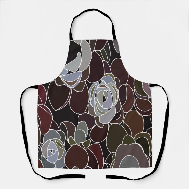 Colourful Succulents Floral  Apron (Front)