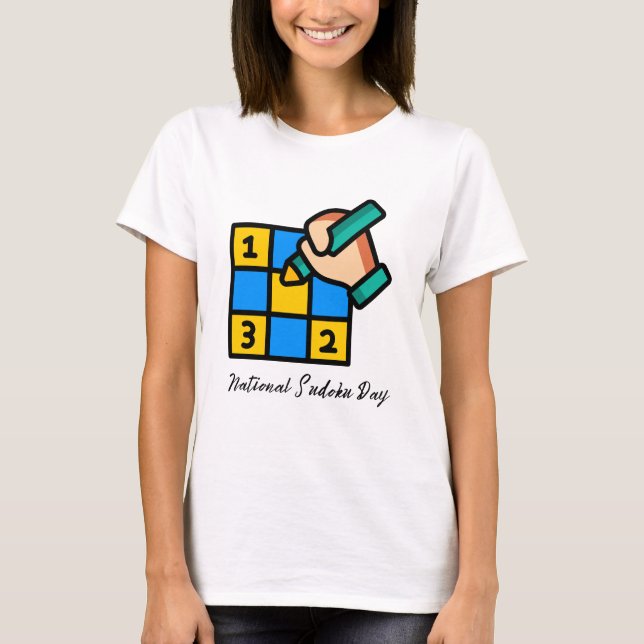 Colourful Sudoku Puzzle Illustration T Shirt  (Front)