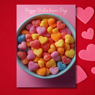Colourful sugar candy Hearts Valentine's Greeting Card