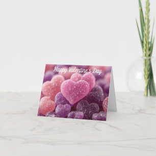 Colourful Sugar Candy Hearts Valentine's Greeting Holiday Card