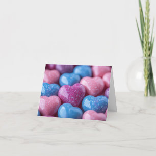 Colourful Sugar Candy Hearts  Valentine's Greeting Holiday Card