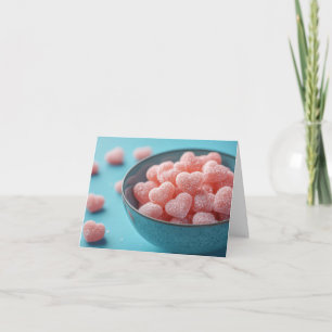 Colourful Sugar Candy Hearts Valentine's Greeting Holiday Card