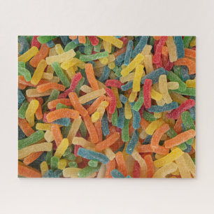 Colourful sugar coated chewy sweets background jigsaw puzzle