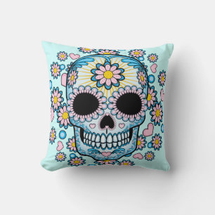 Colourful Sugar Skull Cushion