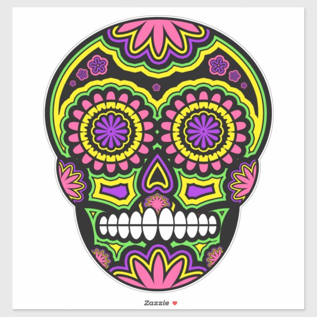 Colourful Sugar Skull Day Of The Dead (Sheet)