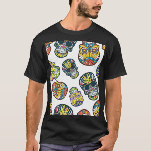 Colourful sugar skull: intricate pattern. T-Shirt
