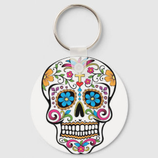 Colourful Sugar Skull Key Ring
