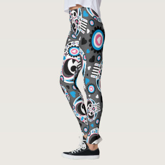 Colourful Sugar Skull Pattern Leggings