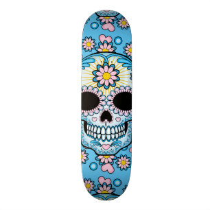Colourful Sugar Skull Skateboard