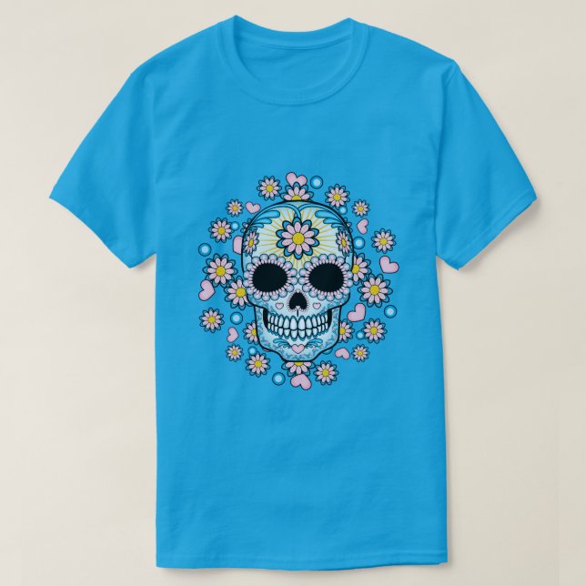 Colourful Sugar Skull T-Shirt (Design Front)