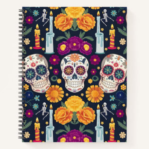 Colourful Sugar Skulls – Day of the Dead Notebook