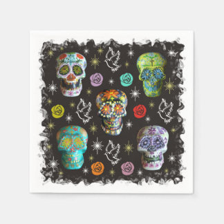 Colourful Sugar Skulls Napkin