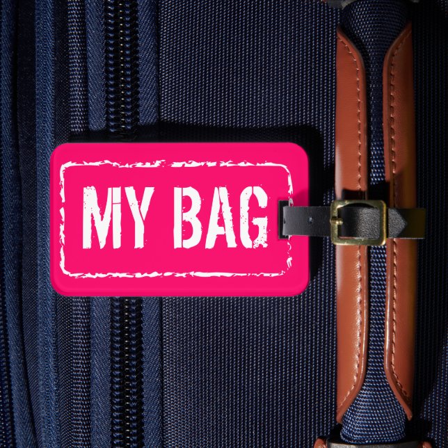 Colourful suitcase tags | Custom luggage labels (Front Insitu 4)