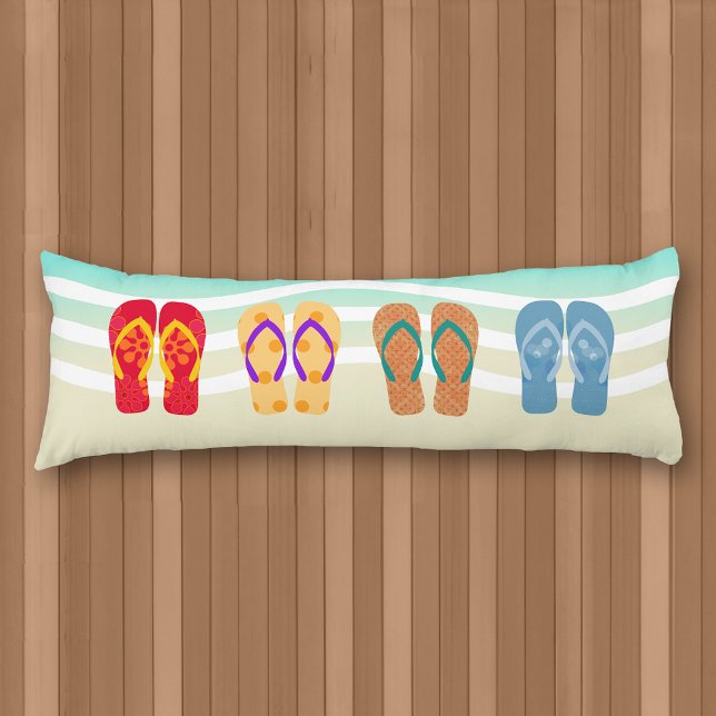 Colourful Summer Beach Flip Flops Body Pillow (Creator Uploaded)