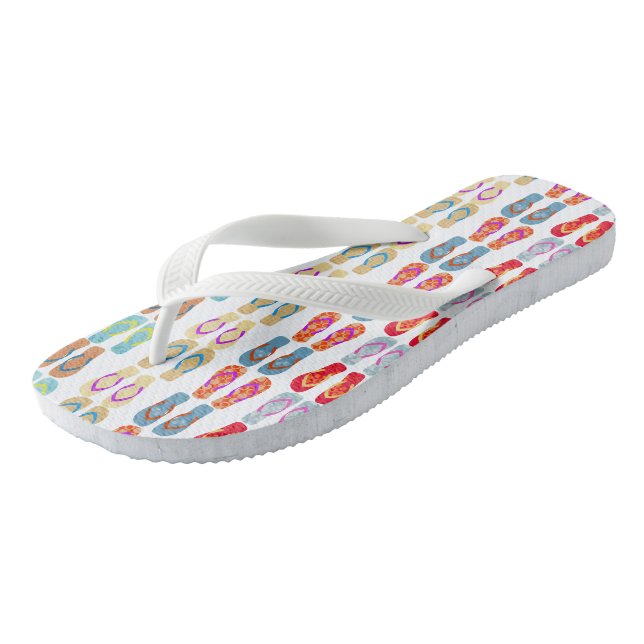 Colourful  Summer Beach Flip Flops Pattern Sandals (Angled)