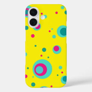 Colourful Summer Bubbles dots Yellow Fresh pattern iPhone 16 Case
