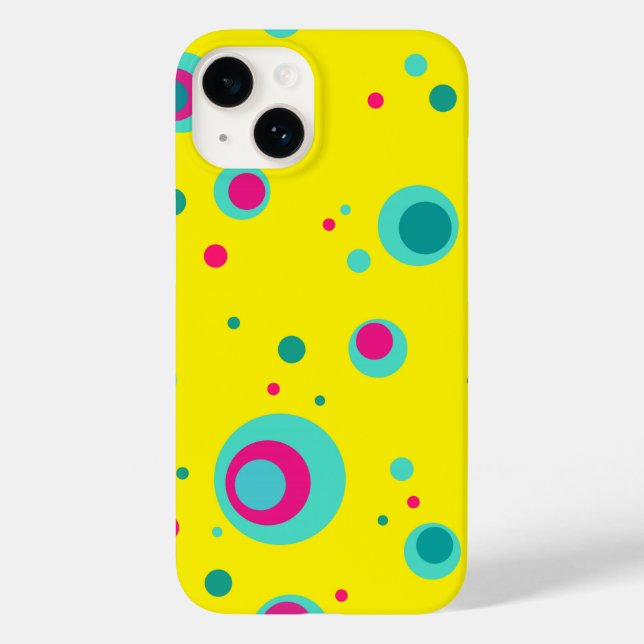 Colourful Summer Bubbles dots Yellow Fresh pattern Case-Mate iPhone Case (Back)