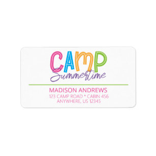 Colourful Summer Camp Return Address Labels