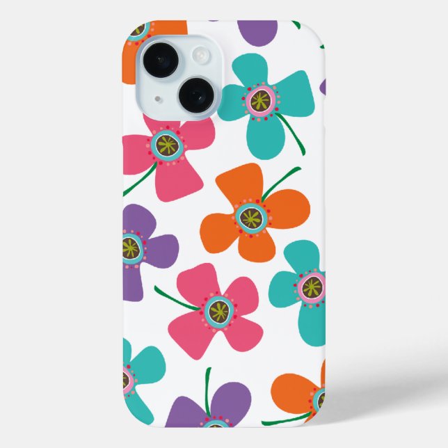 Colourful Summer Daisies Pop Whimsical Fun Pattern Case-Mate iPhone Case (Back)