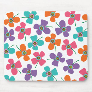 Colourful Summer Daisies Pop Whimsical Fun Pattern Mouse Pad