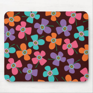 Colourful Summer Daisies Pop Whimsical Fun Pattern Mouse Pad