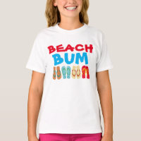 Colourful Summer Flip Flops Beach Bum Kids T Shirt