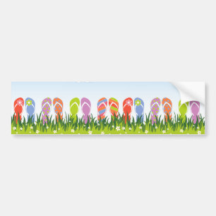 Colourful Summer Flip Flops Fun In The Sun Garden Bumper Sticker