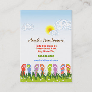Colourful Summer Flip Flops Fun In The Sun Garden Business Card