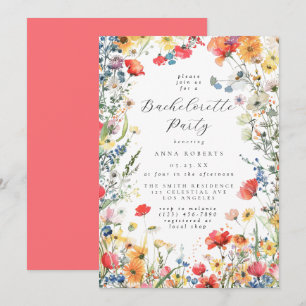 Colourful Summer Floral Bachelorette Party Invitation