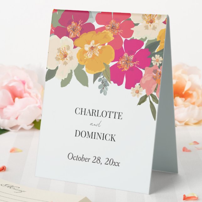  Colourful Summer Floral Couple Name Wedding   (In SItu (Wedding))
