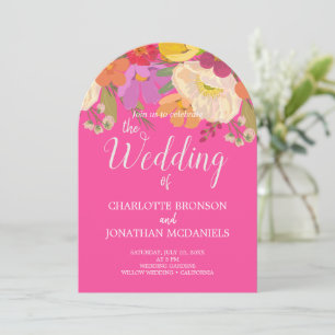 Colourful Summer Floral Garden Wedding Invitation