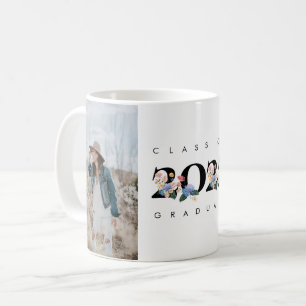 Colourful Summer Floral Graduation Photo Coffee Mug
