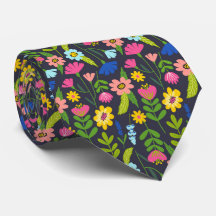 Colourful Summer Floral Neck Tie