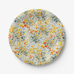 Colourful Summer Floral Pattern Wedding Paper Plate
