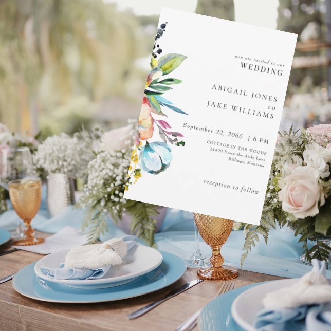 Colourful Summer Floral Wedding Invitation (Creator Uploaded)